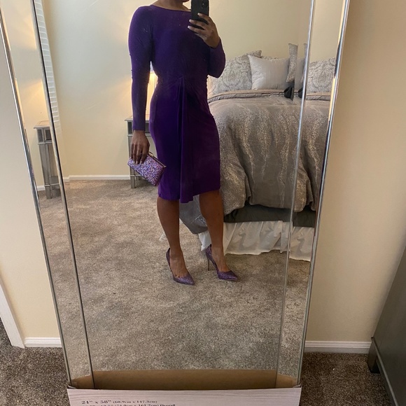 🐴 CHAPS Purple Matte Jersey Day Dress - Picture 1 of 5